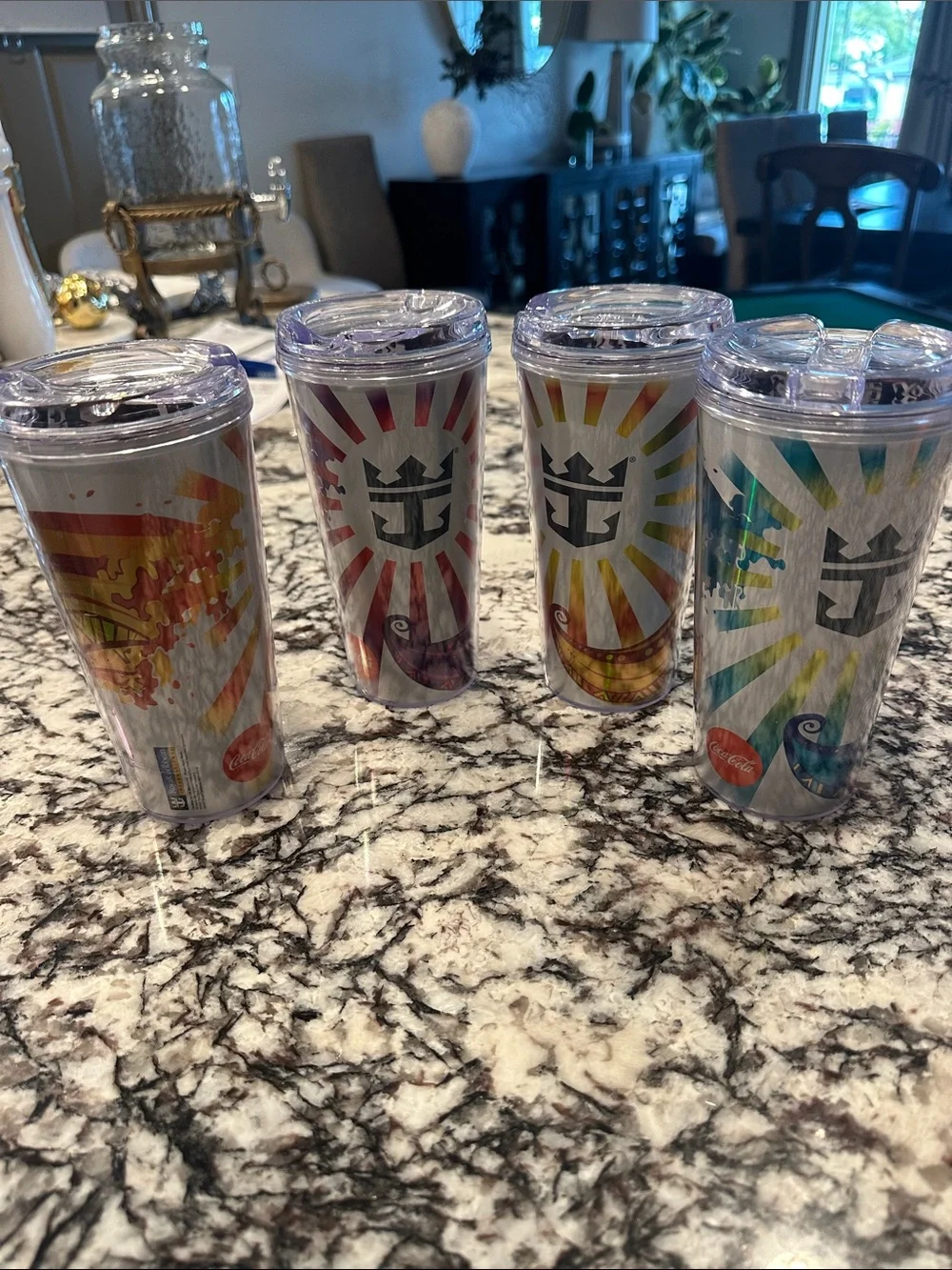 Royal Caribbean Cruise Line Save The Waves Coca Cola Cup Tumbler Lot of 4